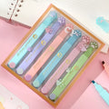 Cat's Paw brand fluorescent marking pen set with six colours and oblique heads in a gift box.