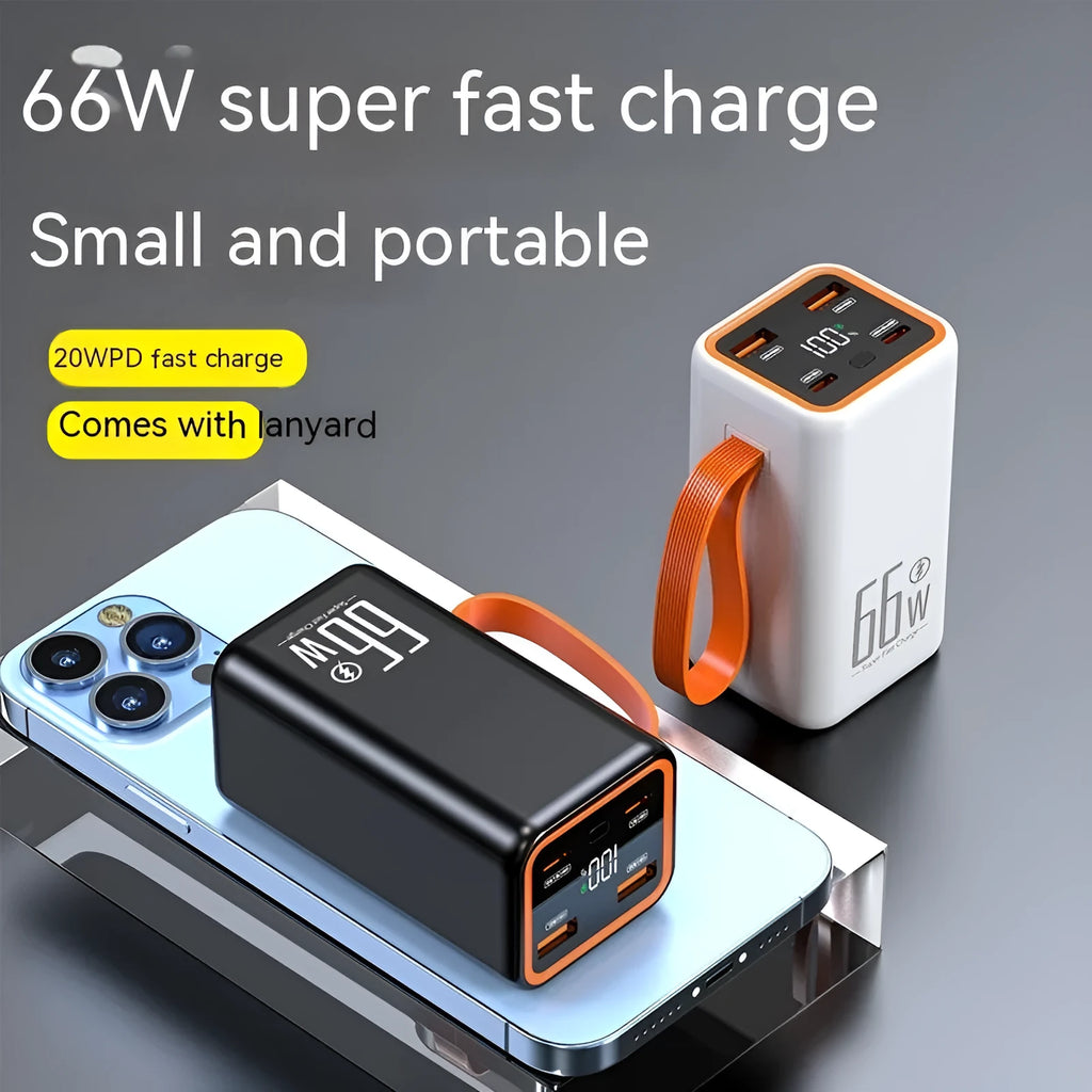 Black or white 20000 mAh fast charge power bank with creative design