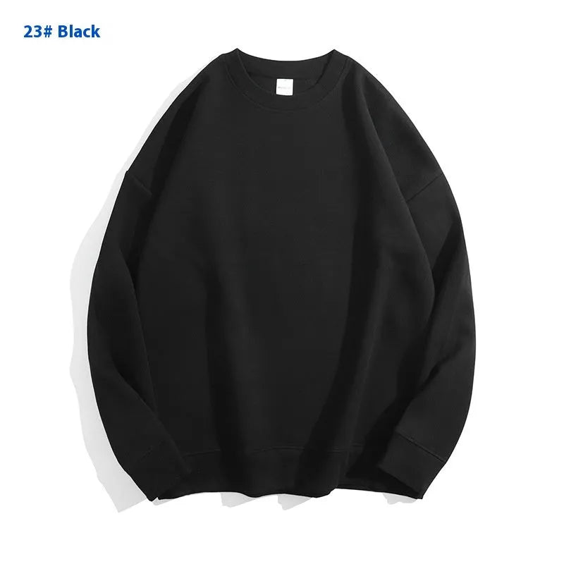 Cotton off shoulder loose pullover sweater in a solid colour with round neck and long sleeves.