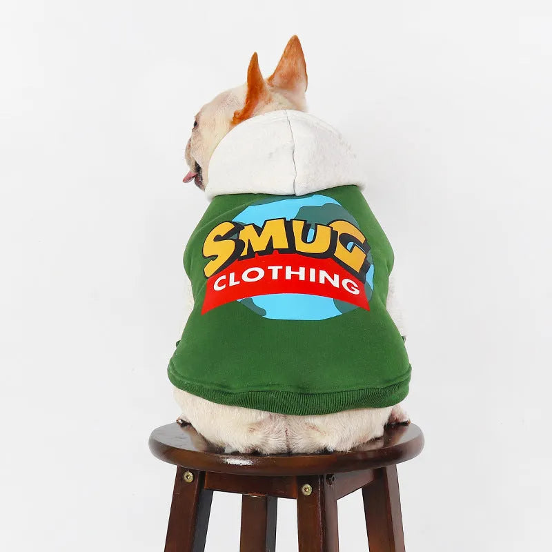 Green cotton dog coat for large dogs, sizes L to 4XL, for autumn and winter