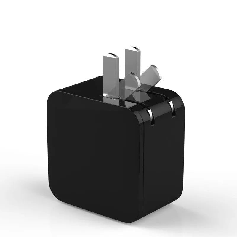 5V2A dual USB fast charger with digital display in black, available with UK plug