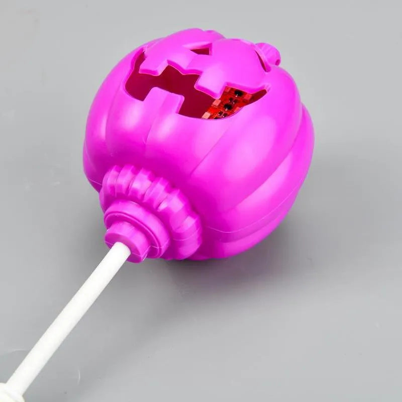 Plastic pumpkin decorative lamp with USB charging port in yellow or purple light options