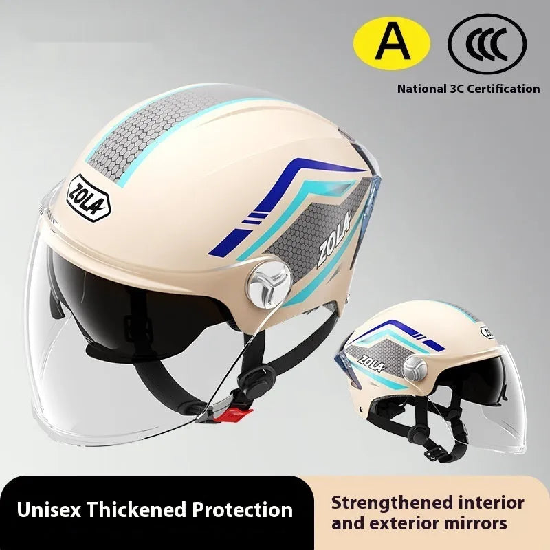 Children's 3C safety helmet in ABS construction with universal fit for motorcycle and bicycle riding