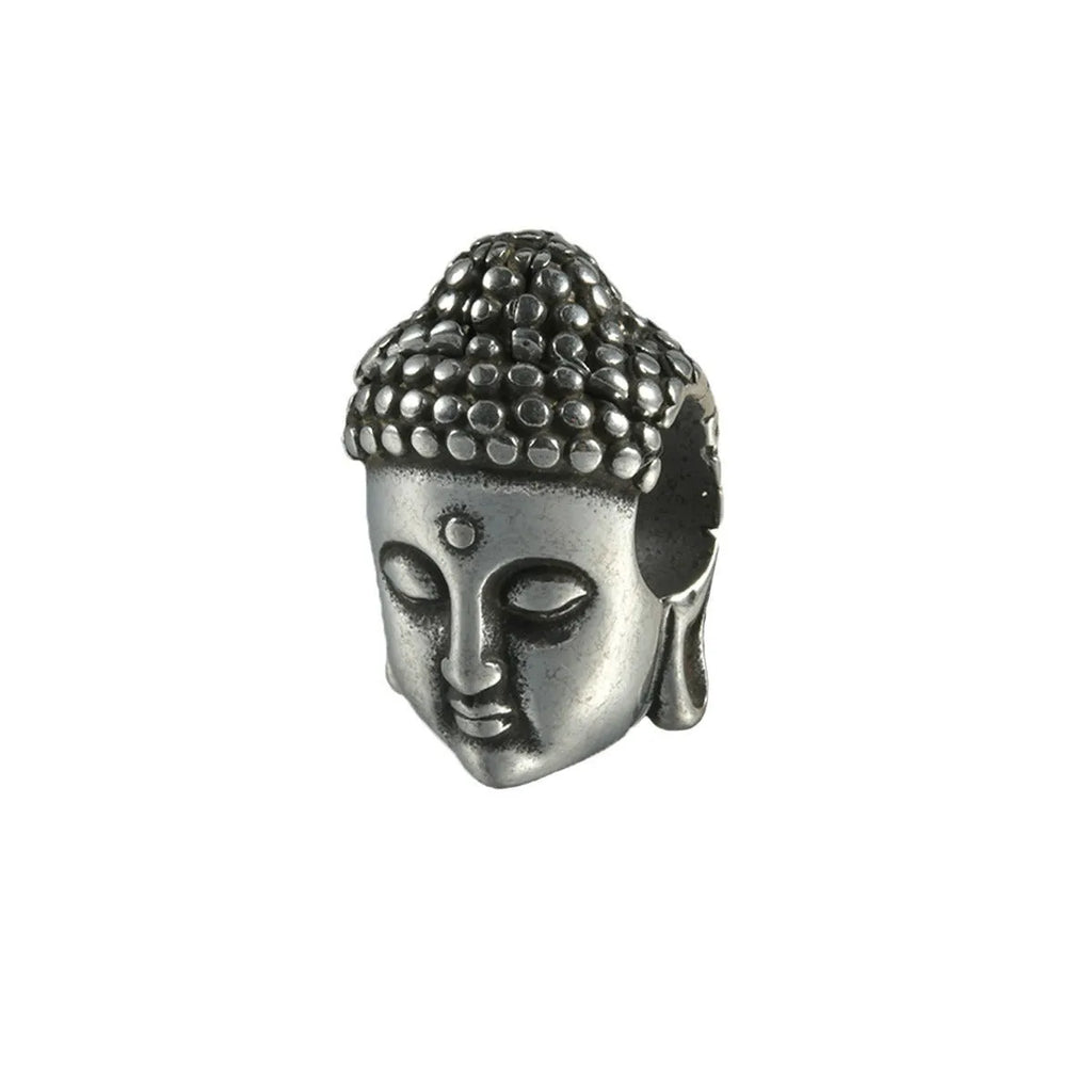Stainless steel hollow skull Buddha earrings with electroplated finish in four colour variations