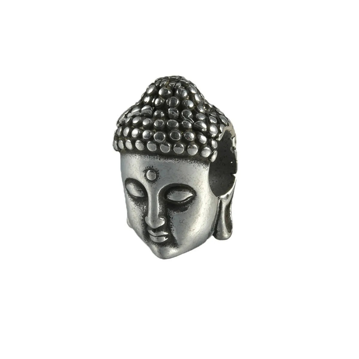 Stainless steel hollow skull Buddha earrings with electroplated finish in four colour variations