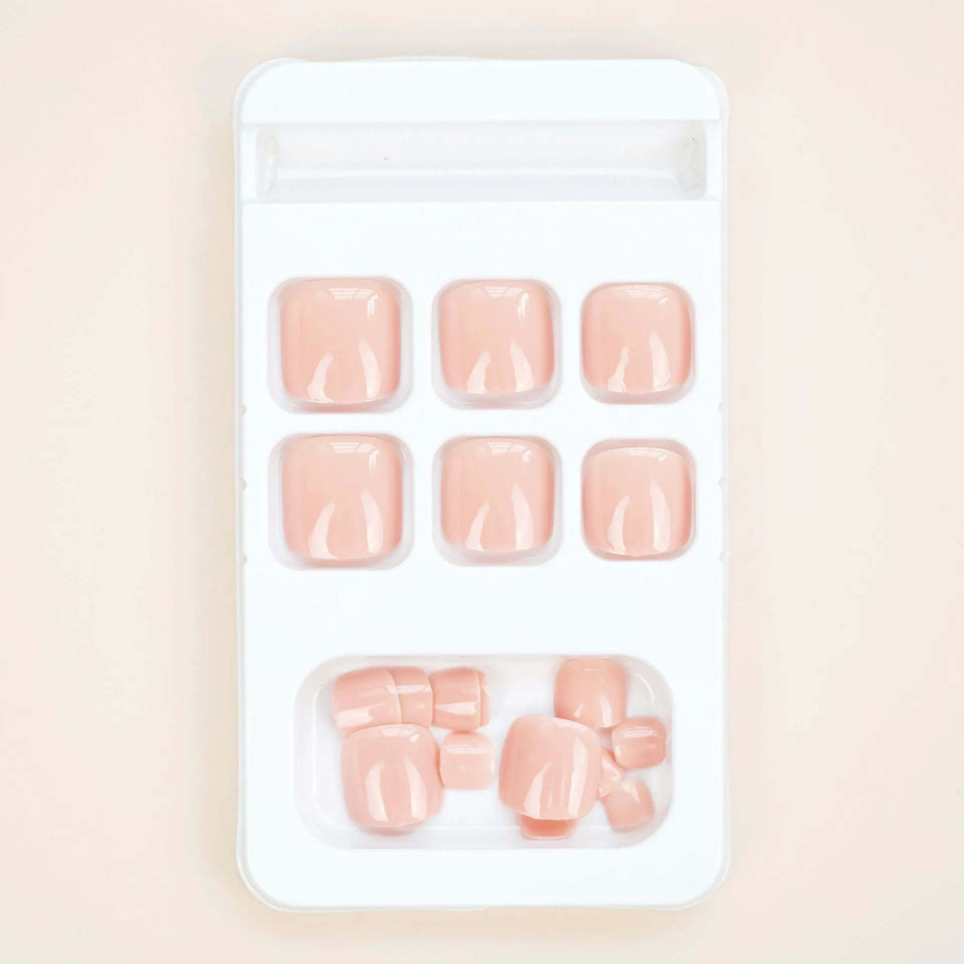Fashion Personality Toe Nail Stickers in J-52 Skin Colour with glue, shown as a complete set.