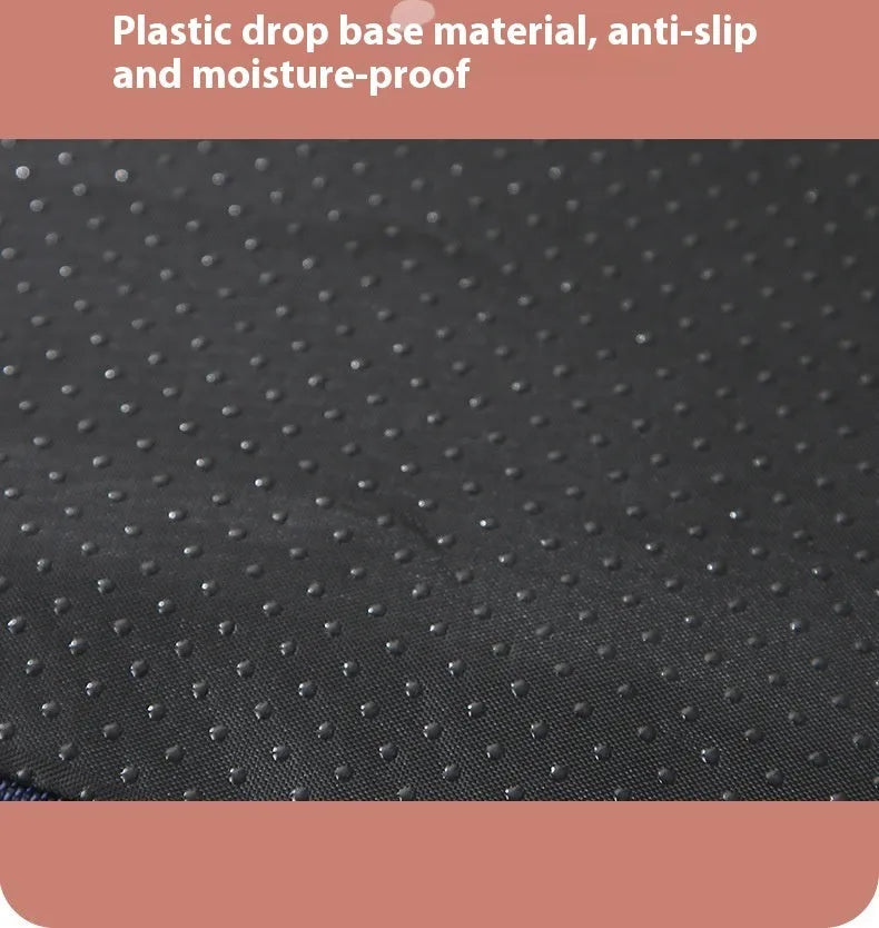 Brown removable cover memory foam dog mat showing size options