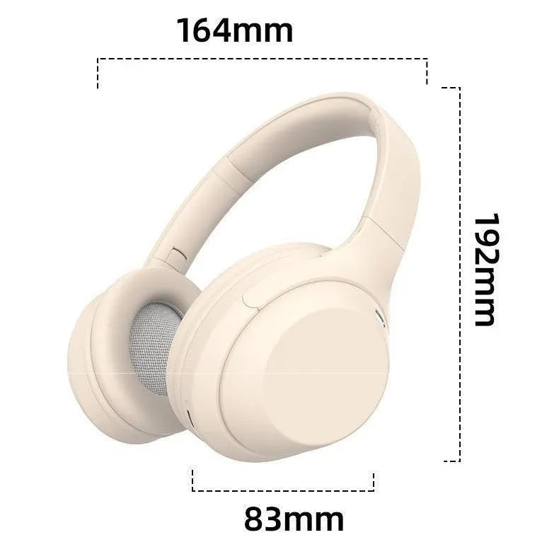 Bluetooth headphone head-mounted with mic noise-canceling ABS charcoal black brown creamy white