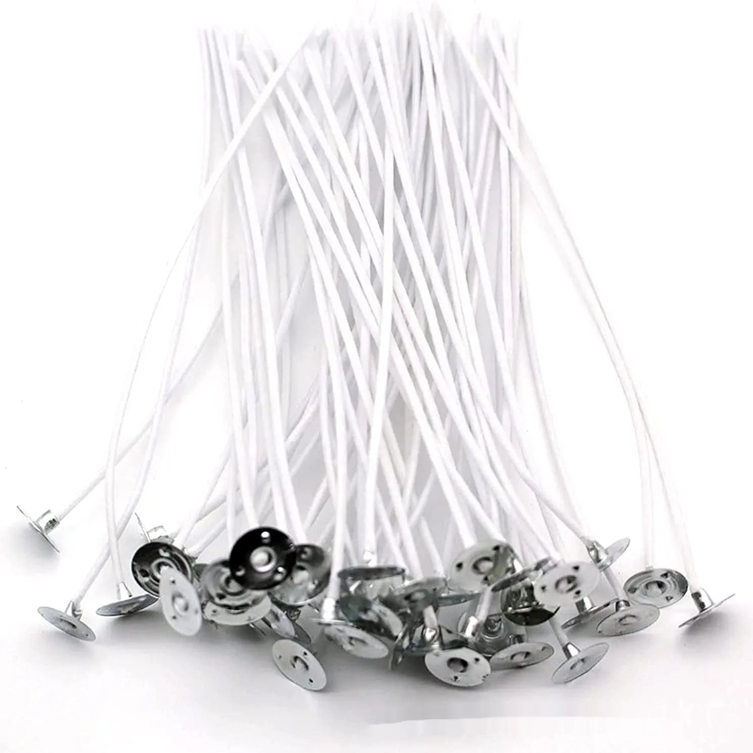 White cotton candle wicks in 2.6cm, 6cm and 8cm lengths for DIY candle making projects