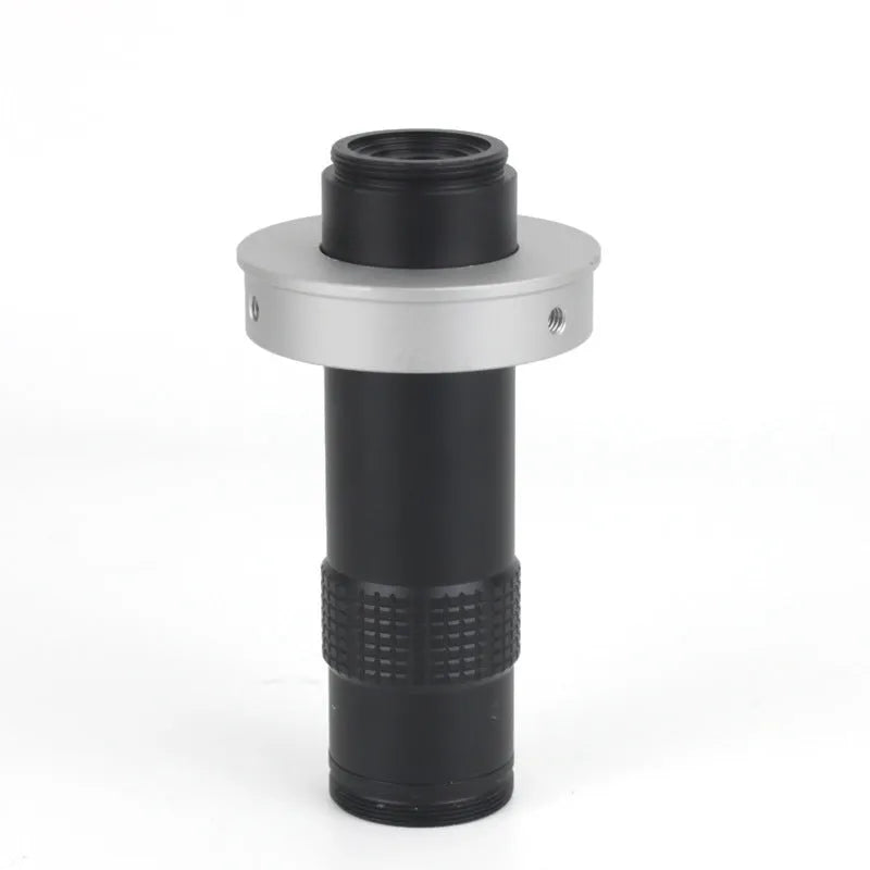 Black cylindrical industrial camera monocular lens for high-magnification inspection