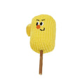 Natural polio wood corn cob shaped cat dental toy with catnip, showing dimensions of 7cm by 6cm by 15cm
