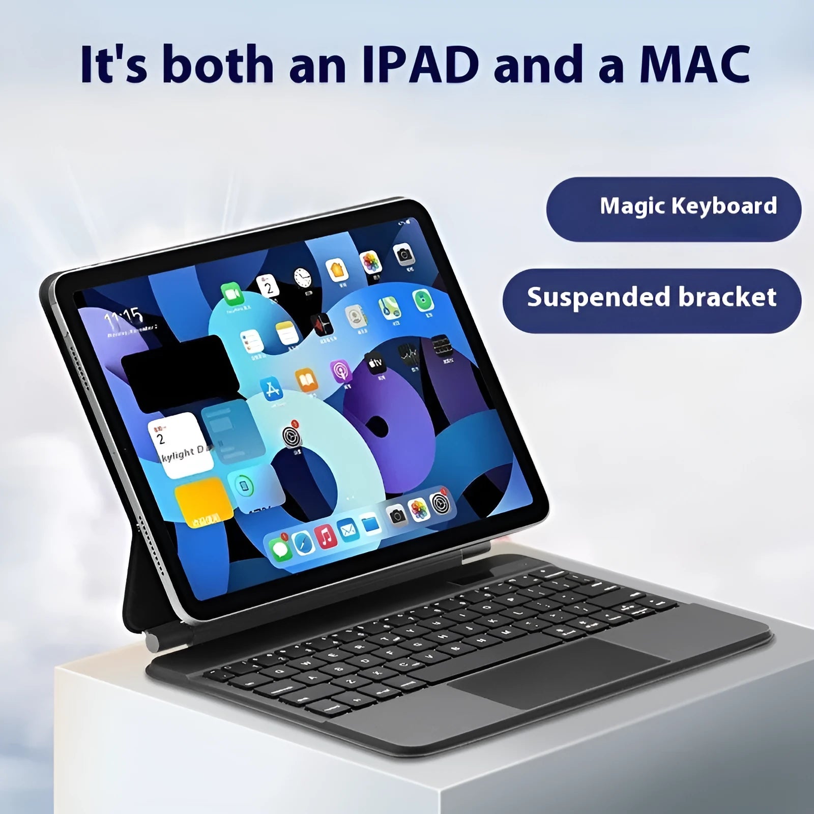 Bluetooth wireless keyboard with magnetic protective cover for iPad Pro and iPad Air in various colours