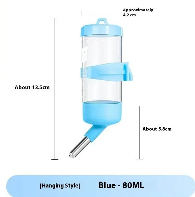 Green plastic ball kettle water feeder for small pets attached to a wire cage.