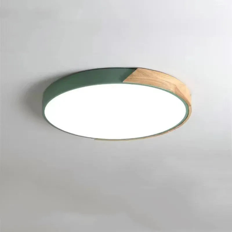 Modern minimalist ceiling lamp with white PVC lampshade and remote control for bedroom or living room