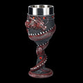 Stainless steel red wine glass with 3D Chinese dragon decoration in retro style