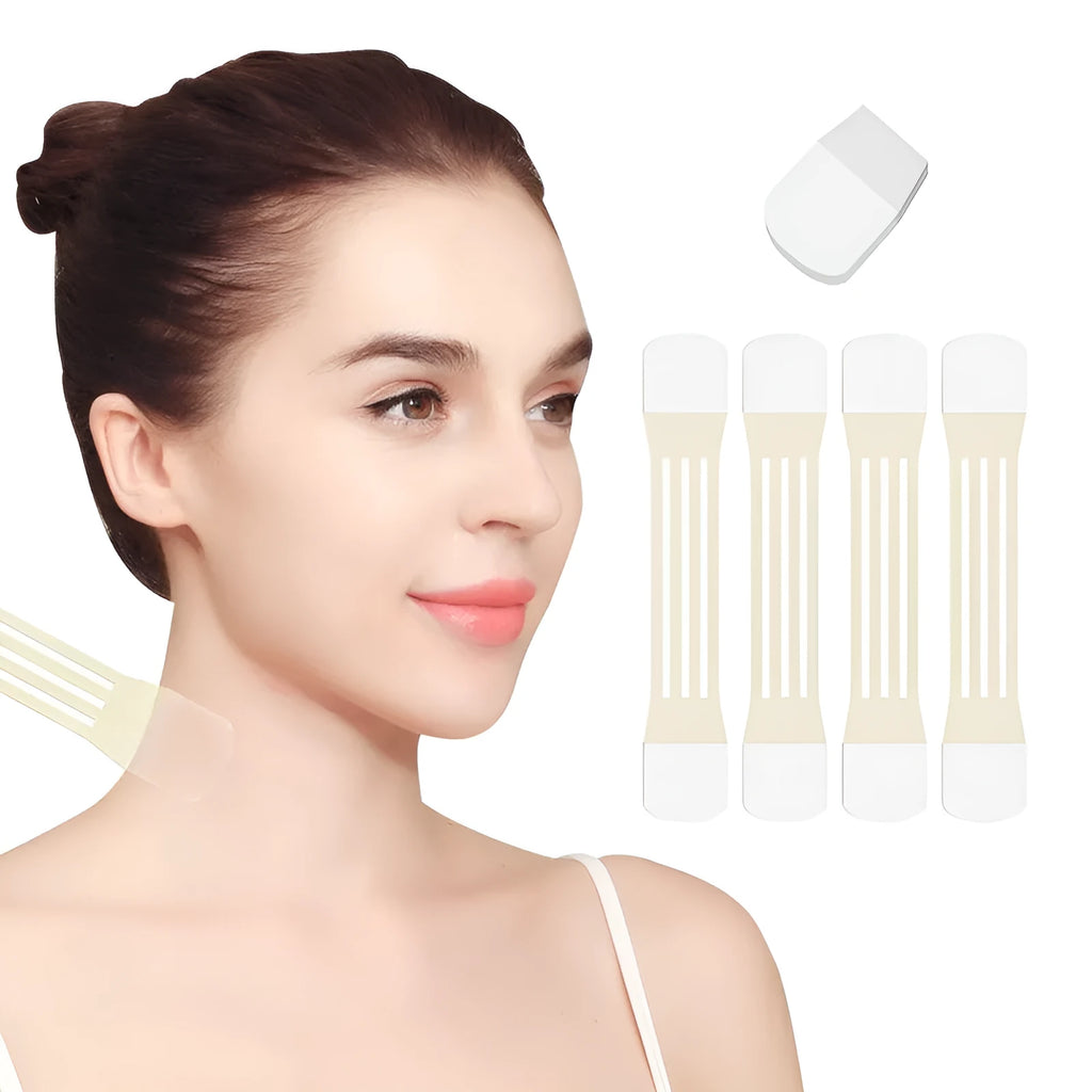V27 neck firming invisible adhesive tape set with skin-tone colour and 20 patches