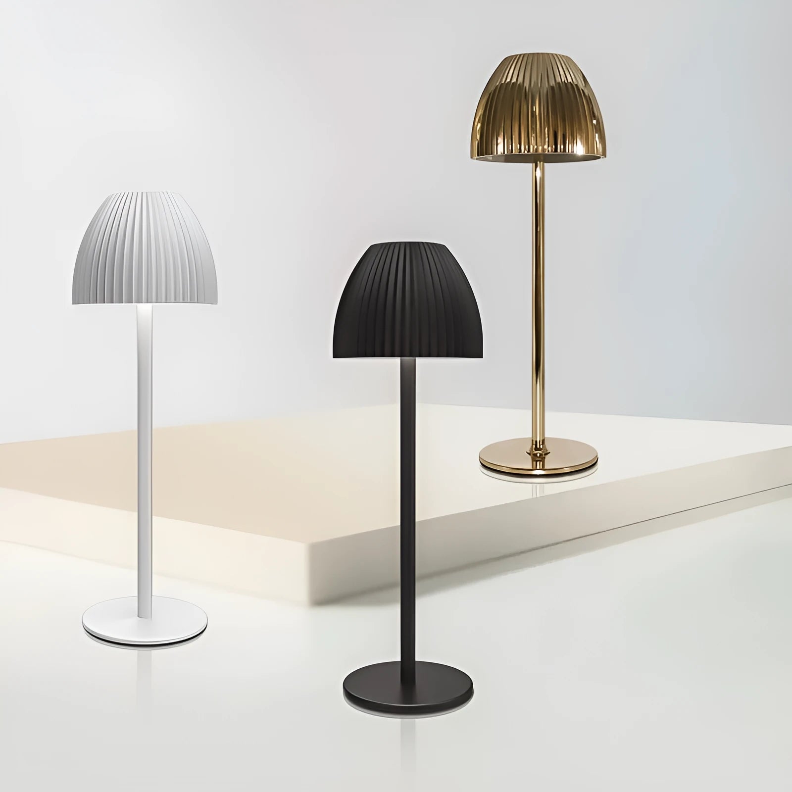 Modern black rechargeable night lamp with dimming function and decorative ins pattern design
