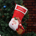 American-style non-woven fabric Christmas stocking decoration with snowman, elk, and elderly man designs