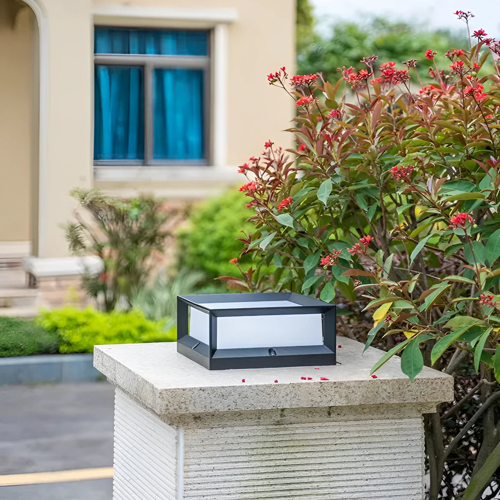 Aluminium outdoor solar LED pillar light for wall or door mounting.