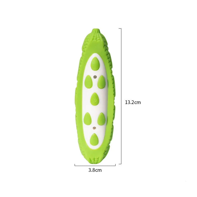 Green and purple dog chew toys showing simulation texture, available in large and small size options