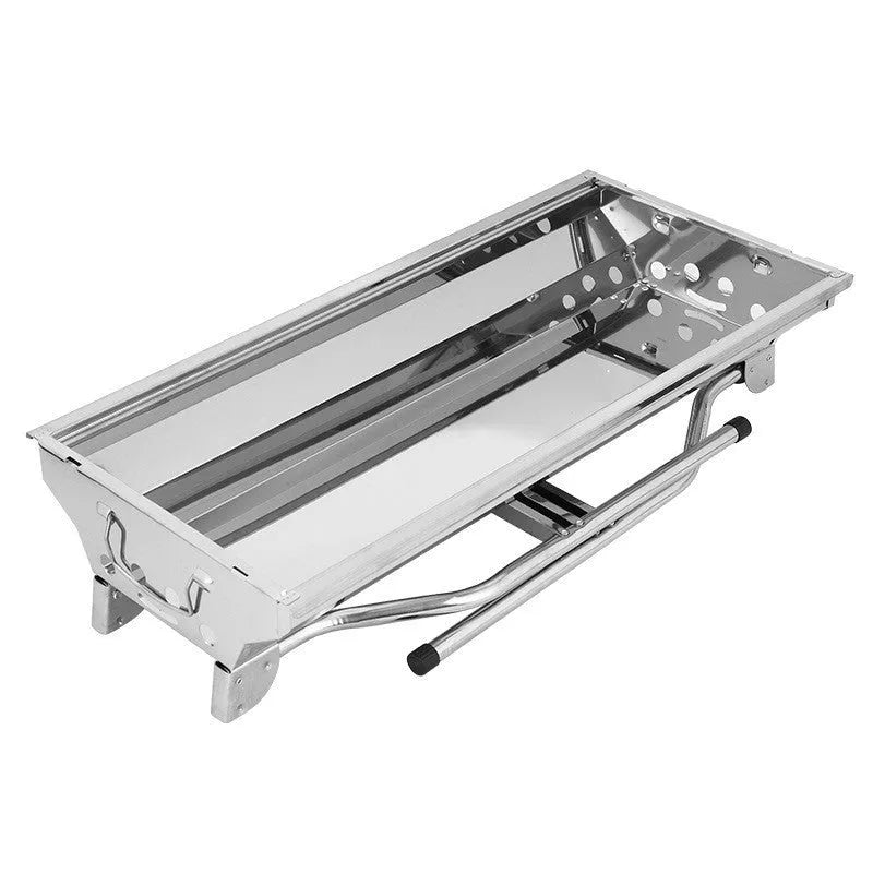 Stainless steel portable folding barbecue oven for outdoor cooking
