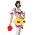 Snow White anime dress costume set with headdress, top, short skirt, and hand sleeves