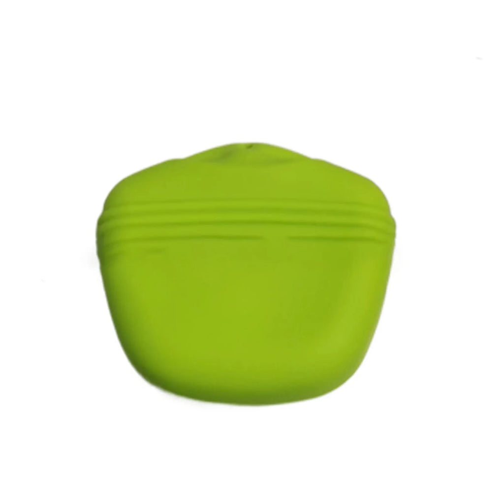 Silicone dog treat training pouch with clip and magnet closure in assorted colours