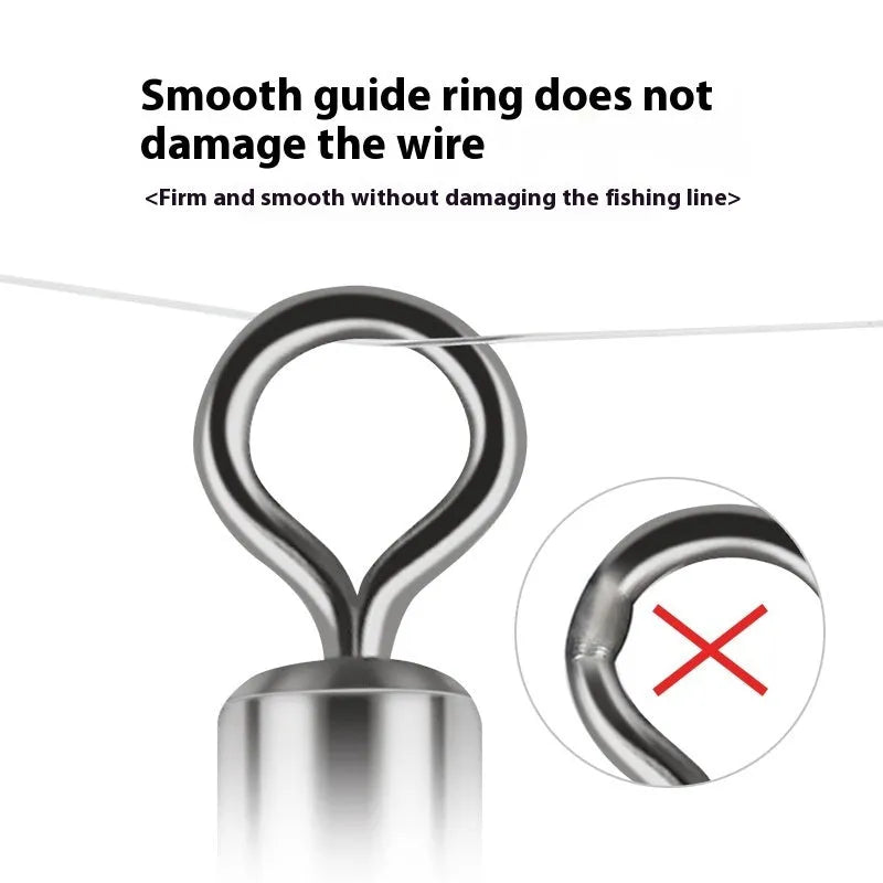 Copper fishing lure accessories showing luminous T-type balance fork with three-fork swivel beads and eight connection rings
