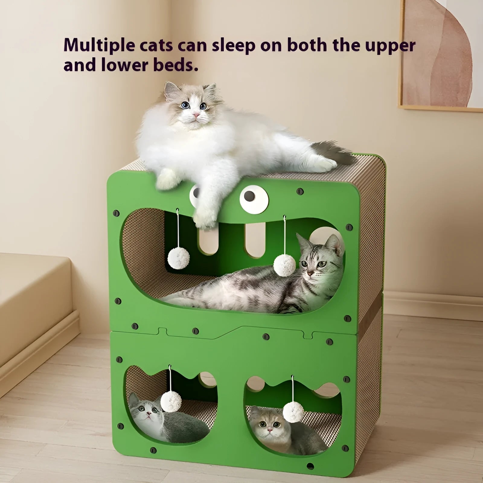 Wear-resistant double-layer cat scratching board available in owl, cat head, and primary colour styles