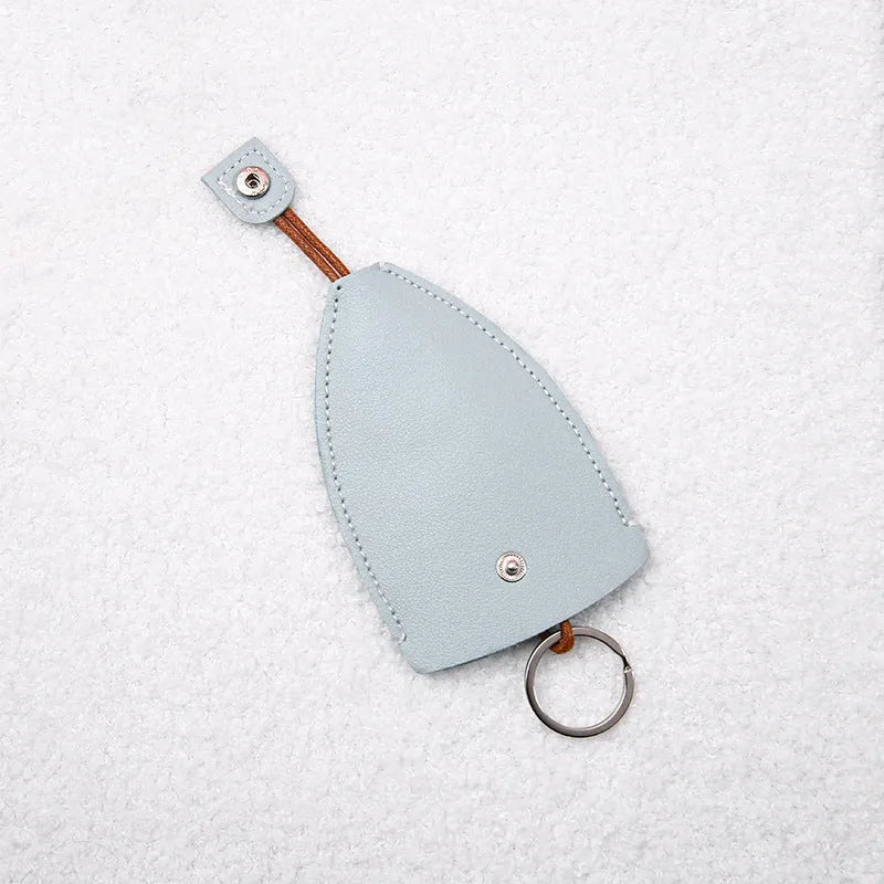 Cartoon design pull-out car key case in PU leather with removable decorative cover