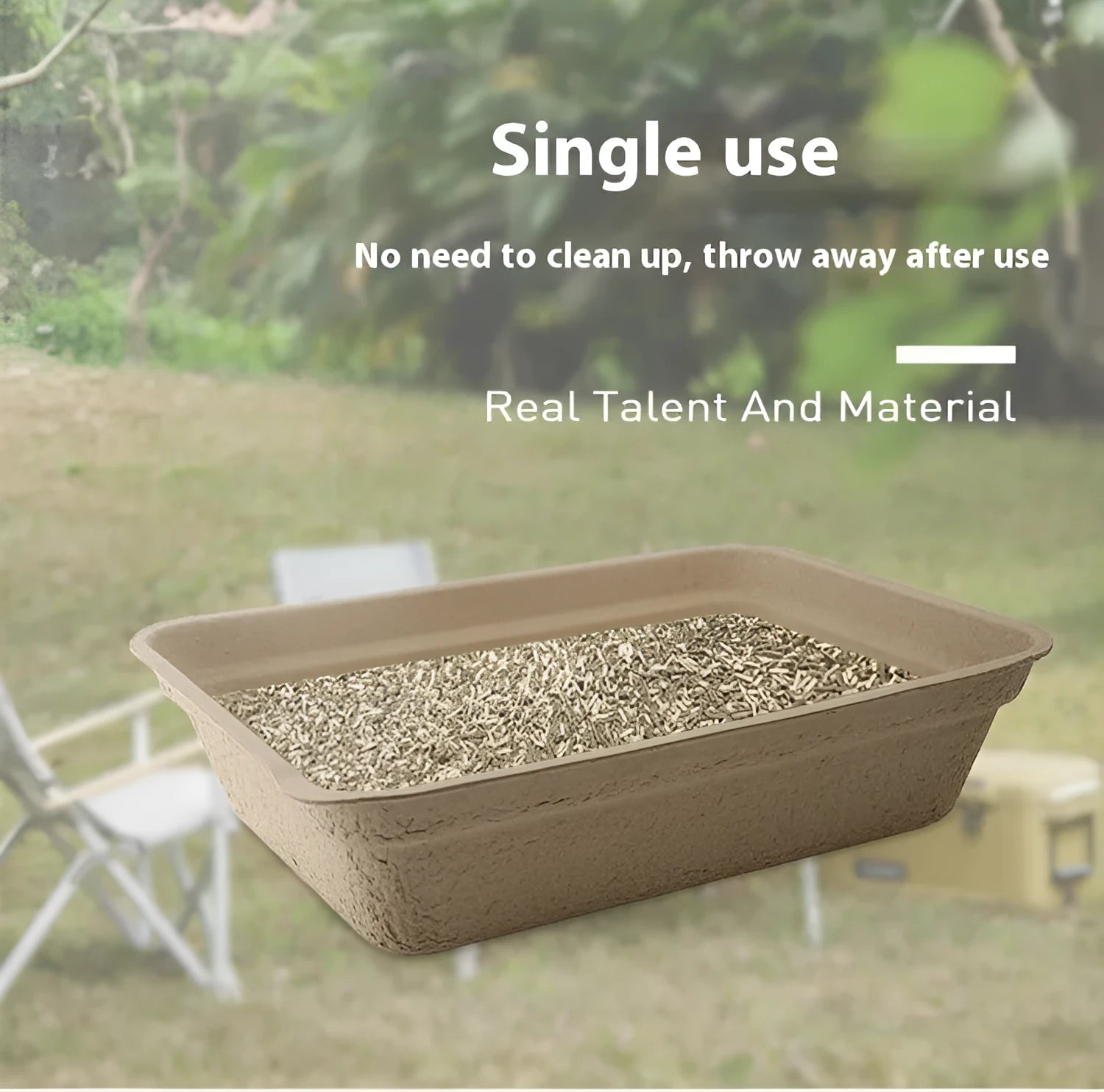 Brown disposable waterproof cat litter box with environmentally friendly degradable material