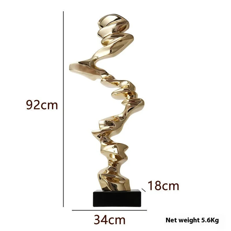 Modern abstract still life decorative ornament in plastic and resin with minimalist design