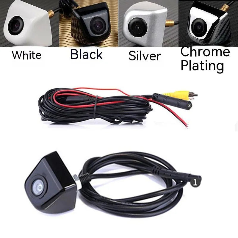 Car reversing camera with metal waterproof shell and integrated wiring