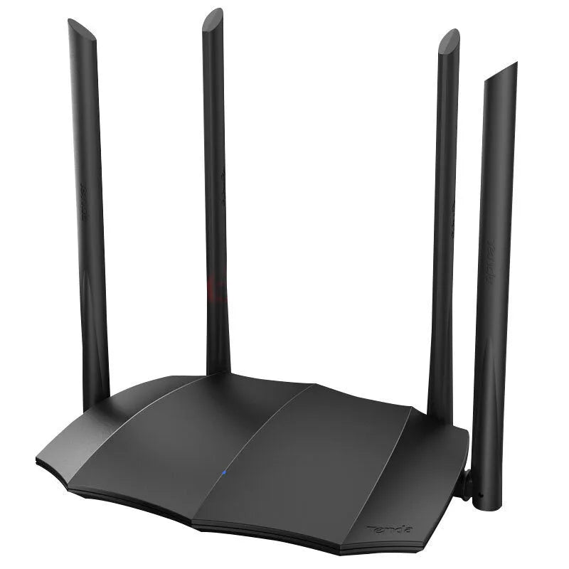 AC8 dual-band gigabit wireless router with three LAN ports showing compact design