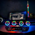 3D pickup RGB car atmosphere light mounted on a car air vent for aromatherapy and mood lighting.