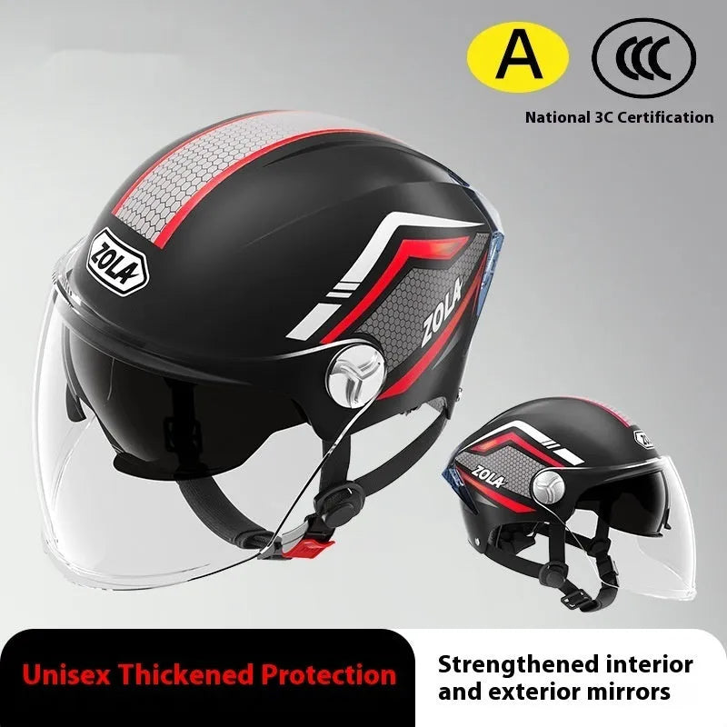 Children's 3C safety helmet in ABS construction with universal fit for motorcycle and bicycle riding