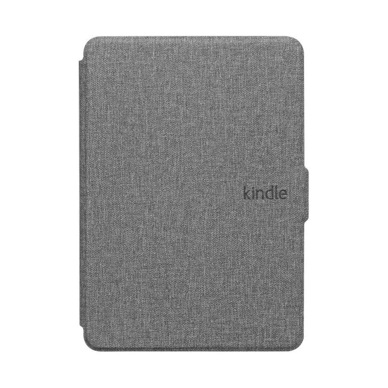 Linen leather textured hard case for Kindle Paperwhite in multiple colour options showing magnetic closure.