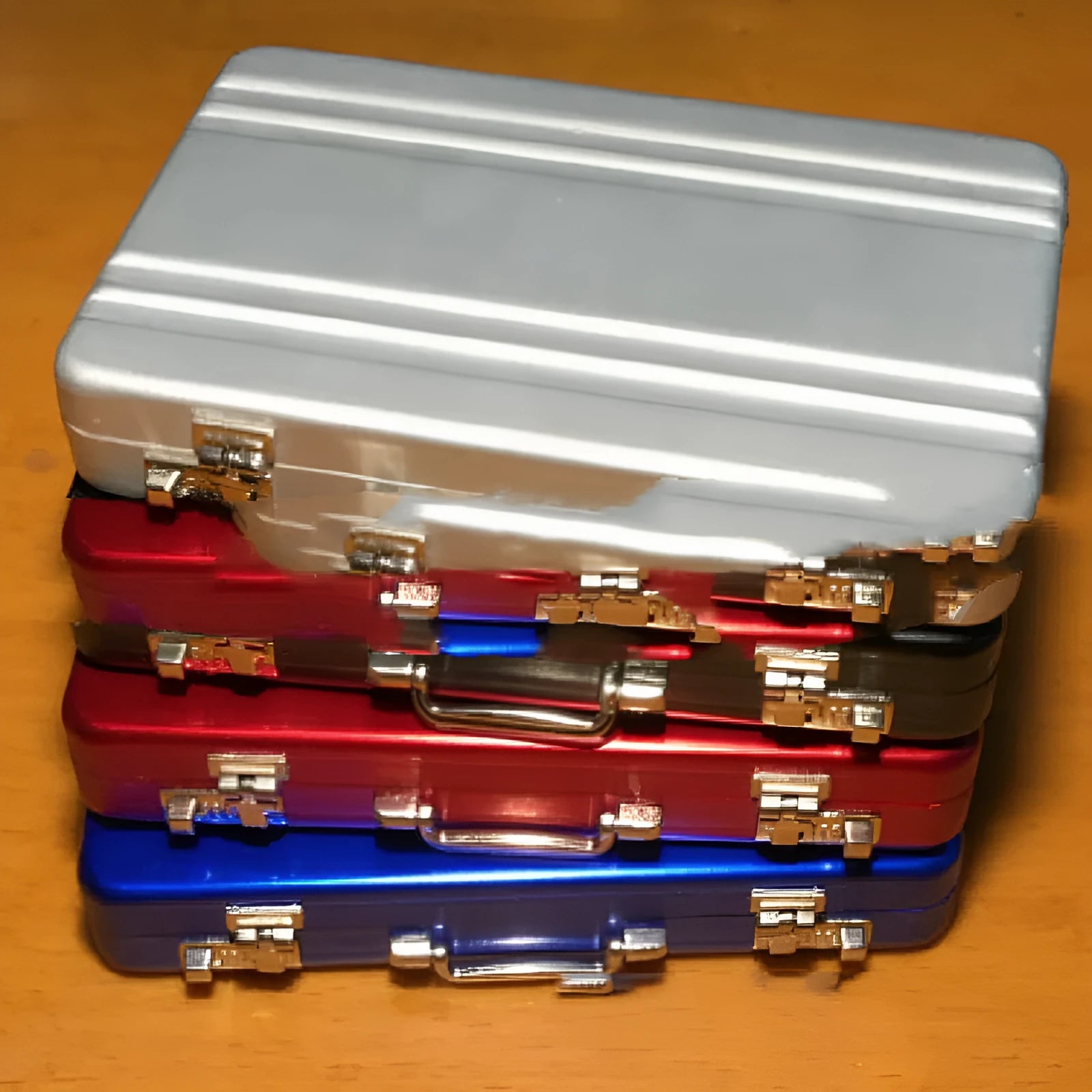 Aluminium alloy metal card holder in red, blue, black, silver, pink or gold colours with 100x65mm dimensions