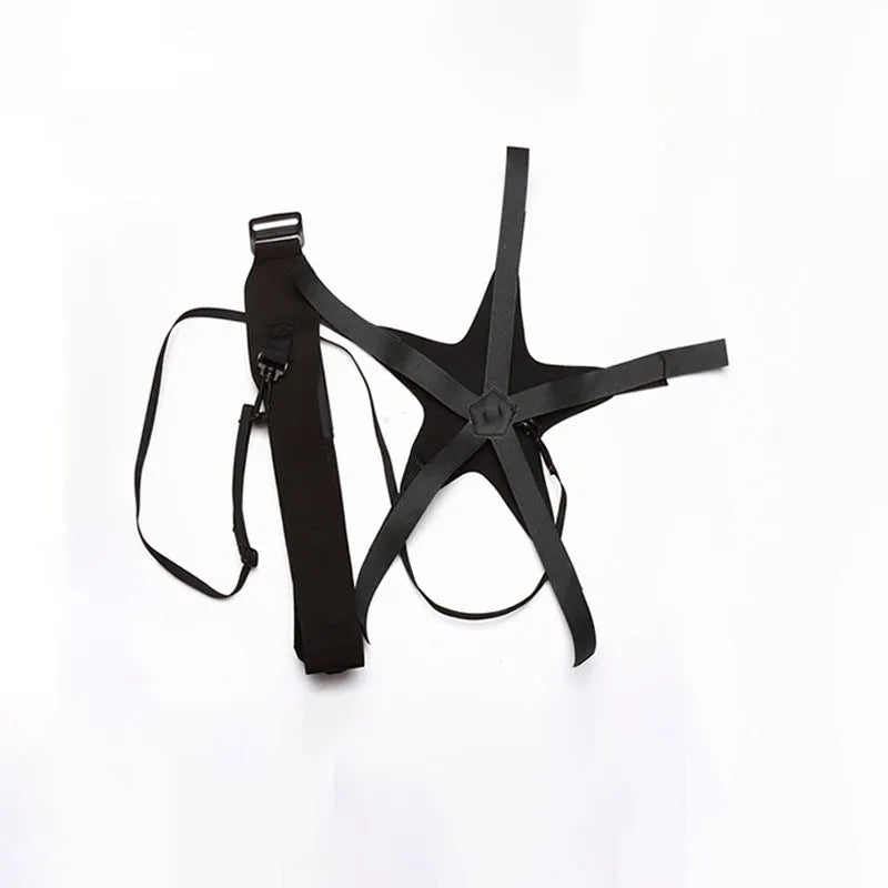 Black football juggling belt with 2 metre rotating cord for ball control training