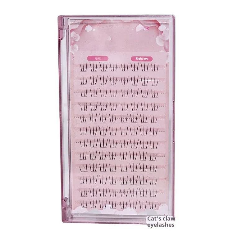 12-row strip of false eyelashes in a natural long, pointed tail style measuring 4-5-6mm.
