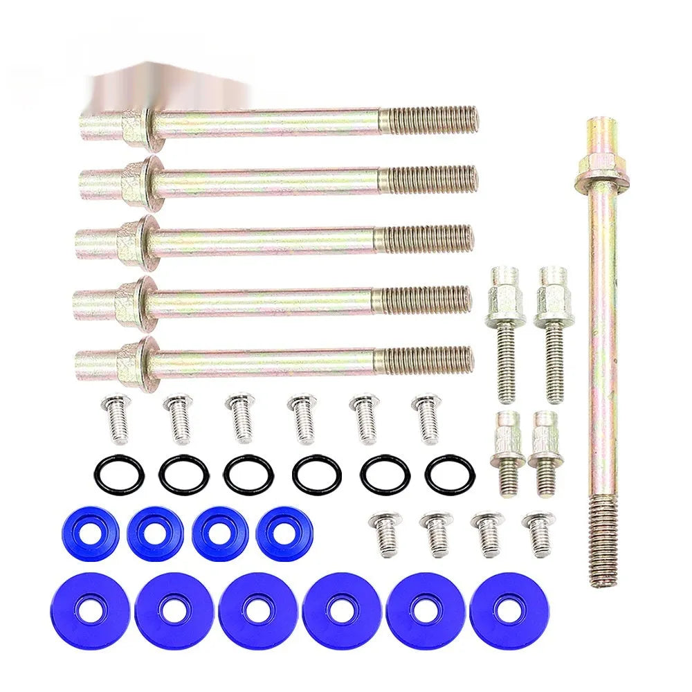 Honda Civic K series aluminium alloy engine gasket kit in black, blue, red, and silver colour options