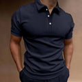Men's loose fit button t-shirt in a cotton blend fabric, available in multiple colours.