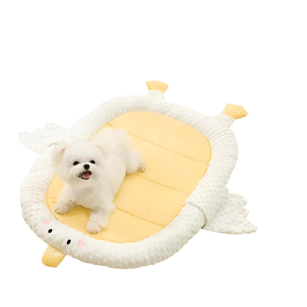 Bedsure grey orthopedic dog sofa bed with waterproof cover, shown in medium size.