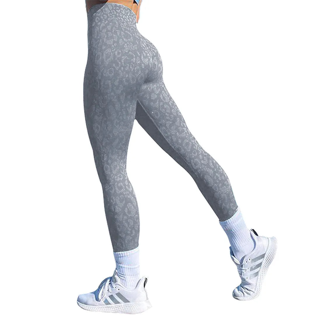Women's high-waisted push up booty leggings in a camouflage print for fitness and yoga.