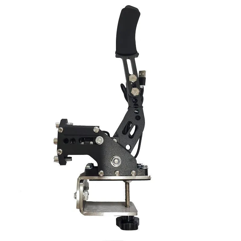USB sim racing handbrake with adjustable clamp mount for Logitech and Thrustmaster racing wheels