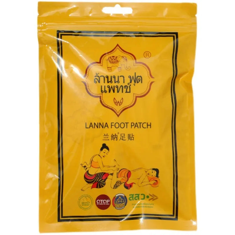 Pack of 10 relieving fatigue foot patches with nourishing properties for general skin types