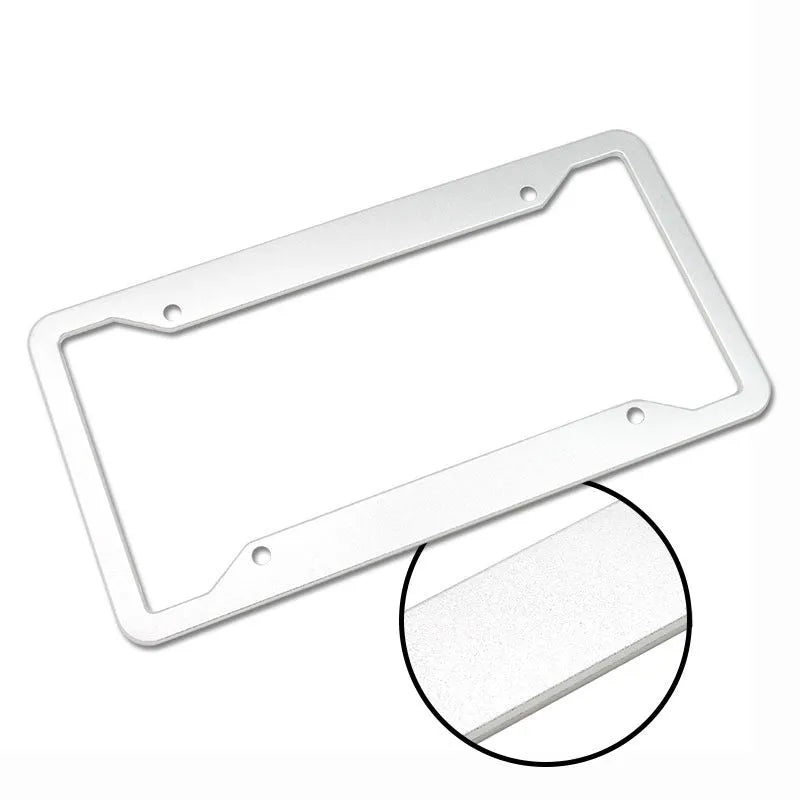 Aluminium alloy stainless steel vehicle licence plate frame in black, silver, and grey colour options.