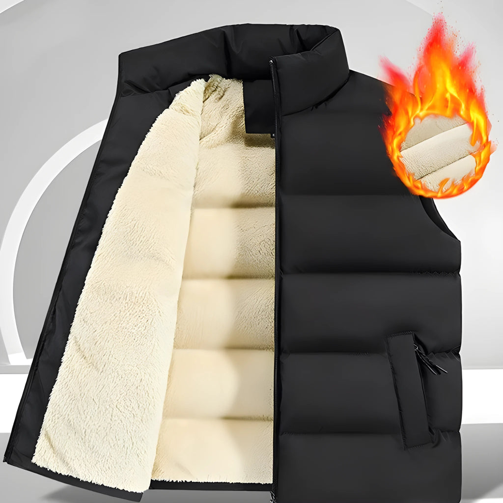 Men's striped lambswool vest in black, dark blue or red for autumn winter wear