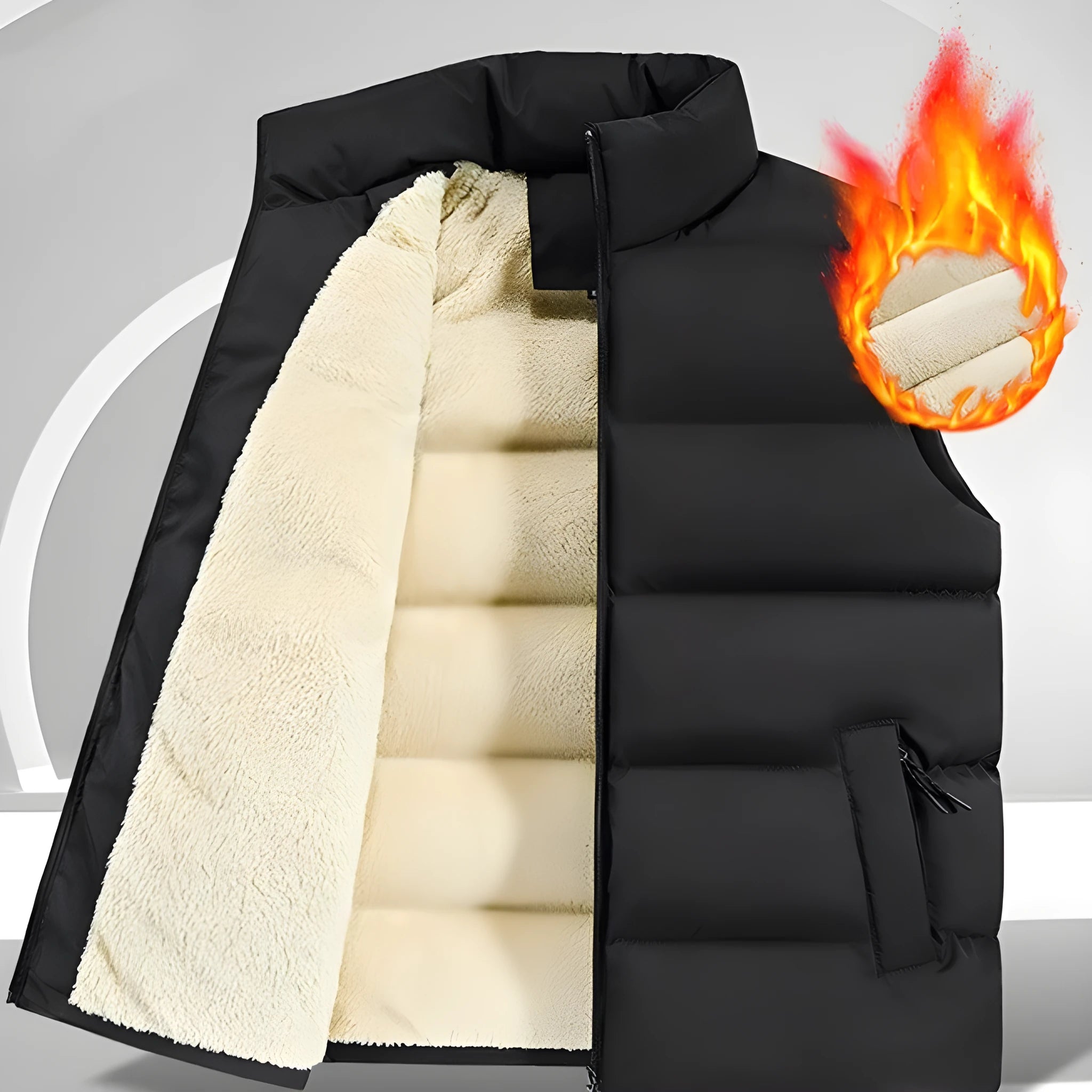 Men's striped lambswool vest in black, dark blue or red for autumn winter wear