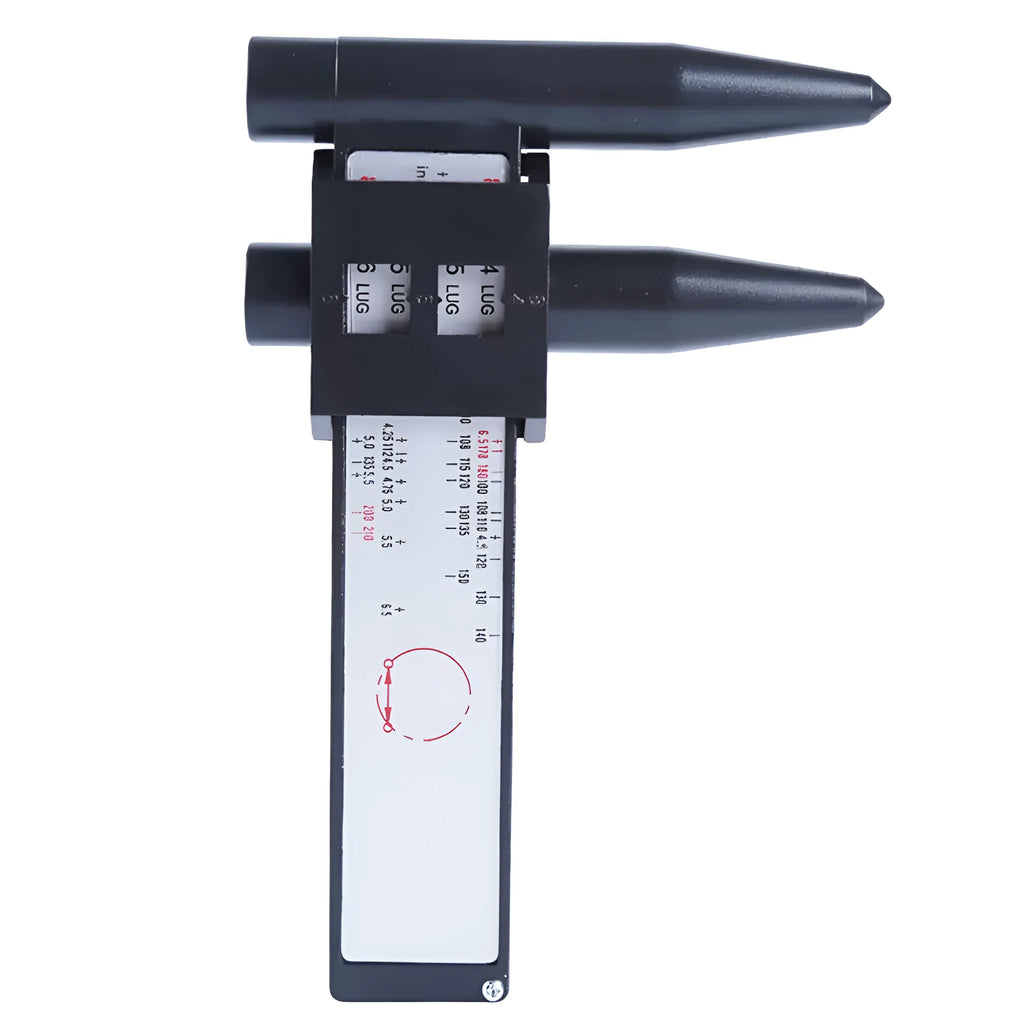 Digital hole distance measuring tool with plastic construction and 18cm length for wheel hub measurement